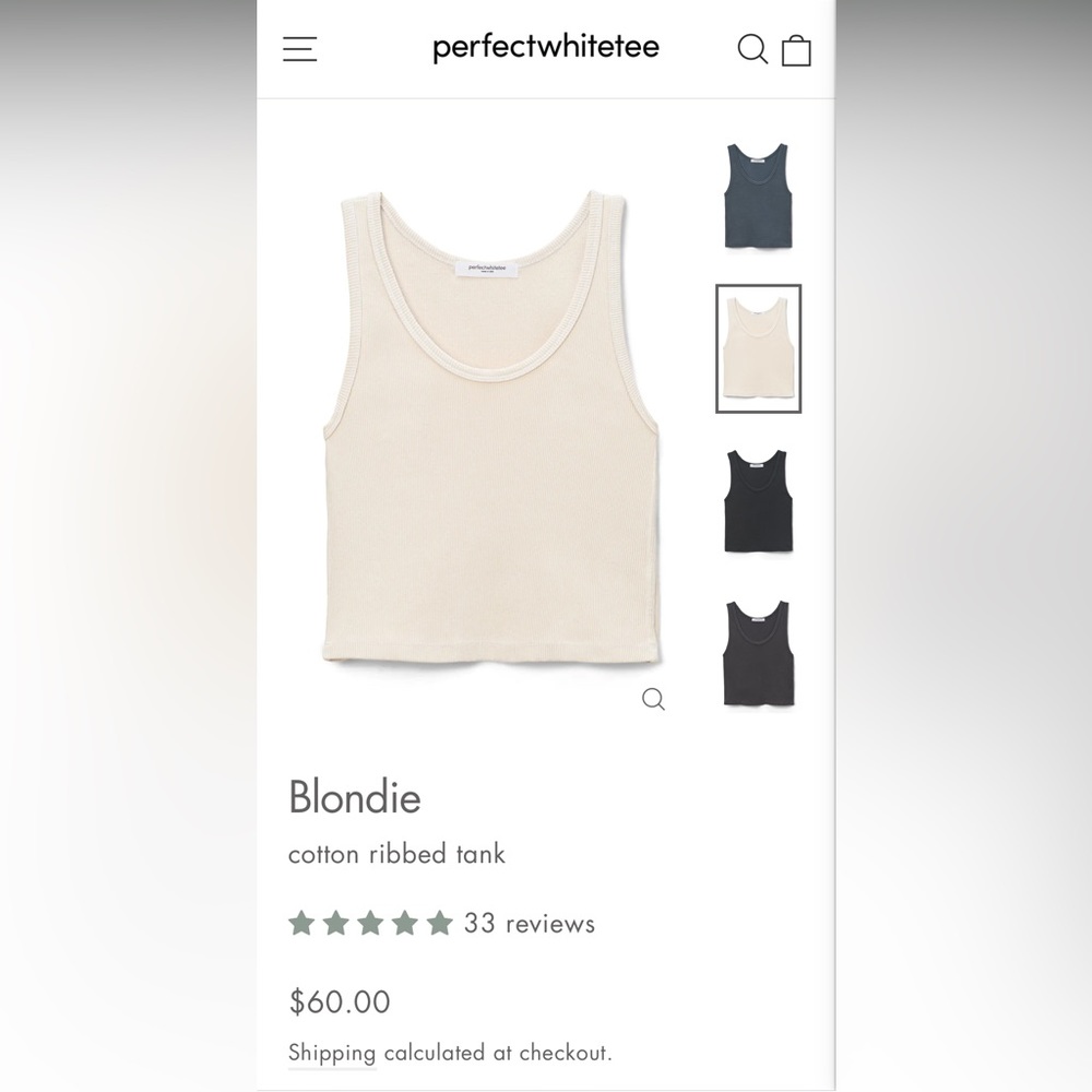 perfectwhitetee tank top size s